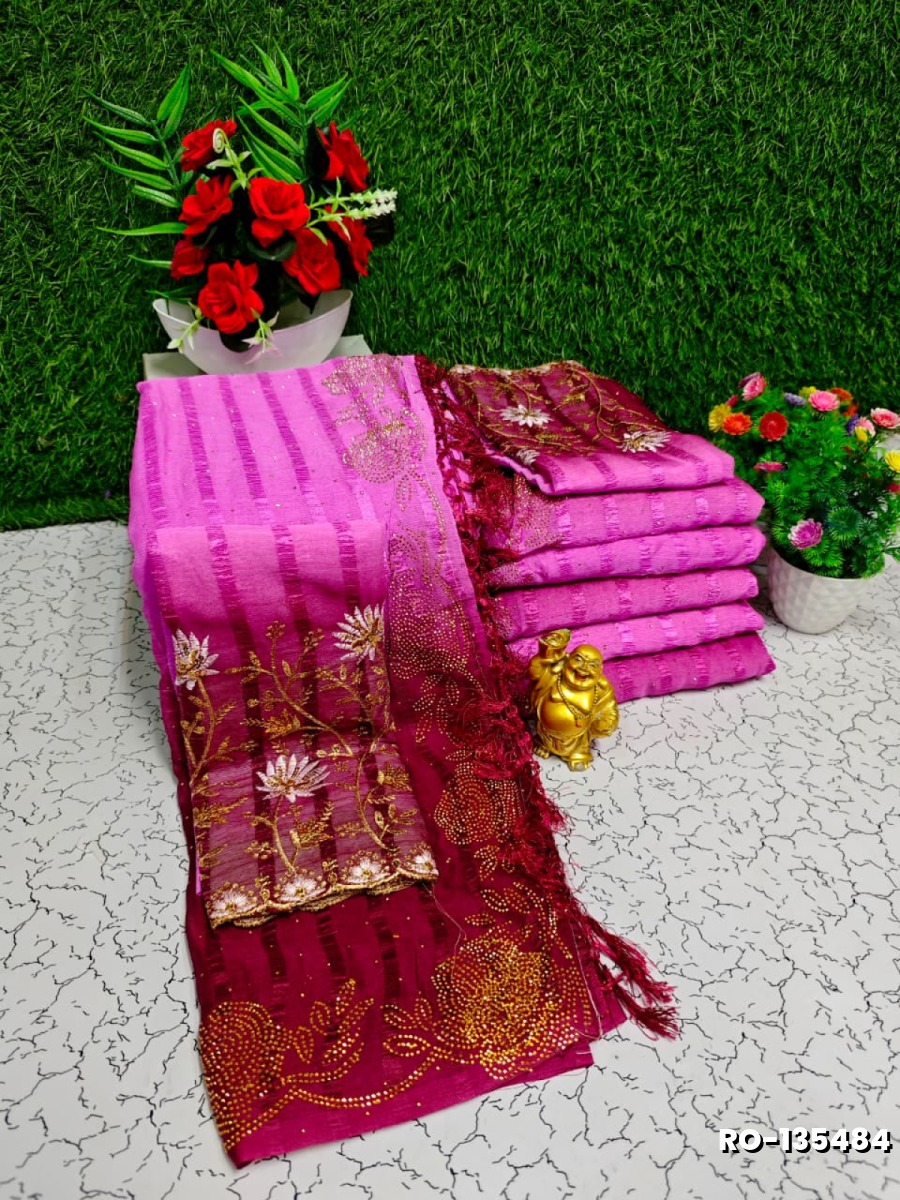 Silver Copper Mirror Weave Designer Saree